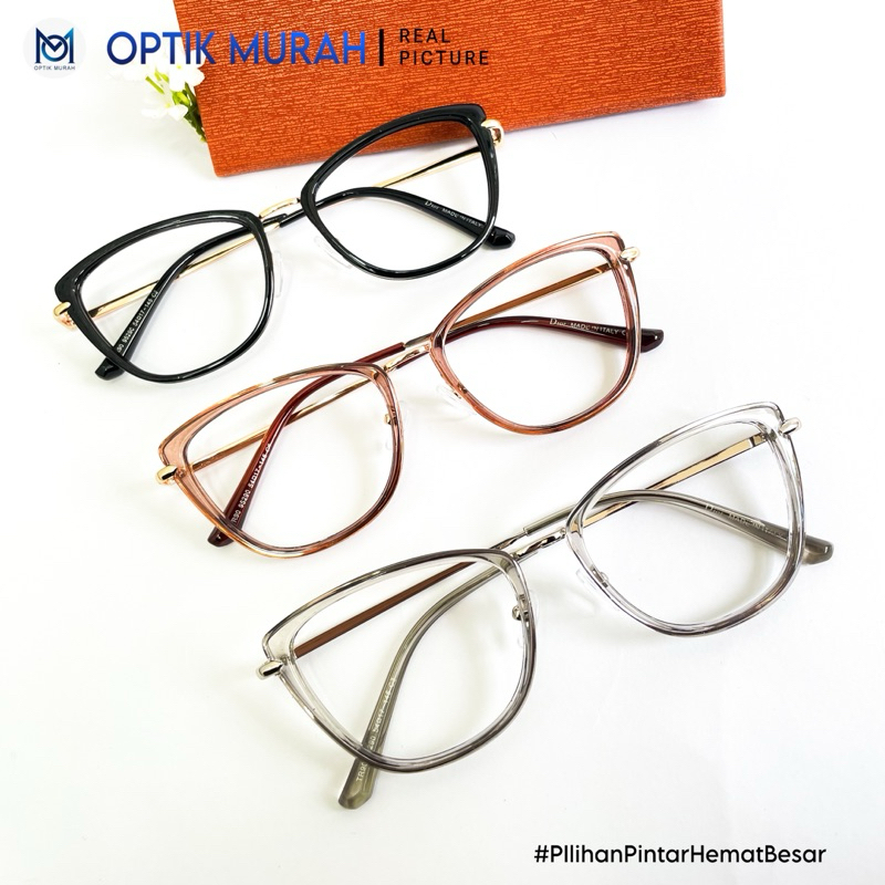 Frame Kacamata Cat Eye Dior Trend Modern Fashion Korea Normal Minus Plus Silinder Photocromic Anti R