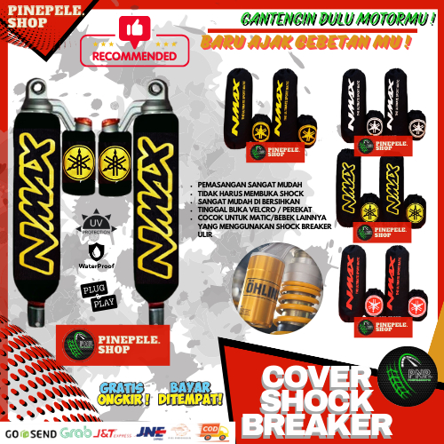 [2 set] [sepasang sarung shock plus tabung] sarung shock belakang cover shock belakang Ohlins NMax A