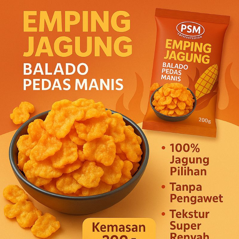 

EMPING JAGUNG BALADO/PEDAS 200Gram
