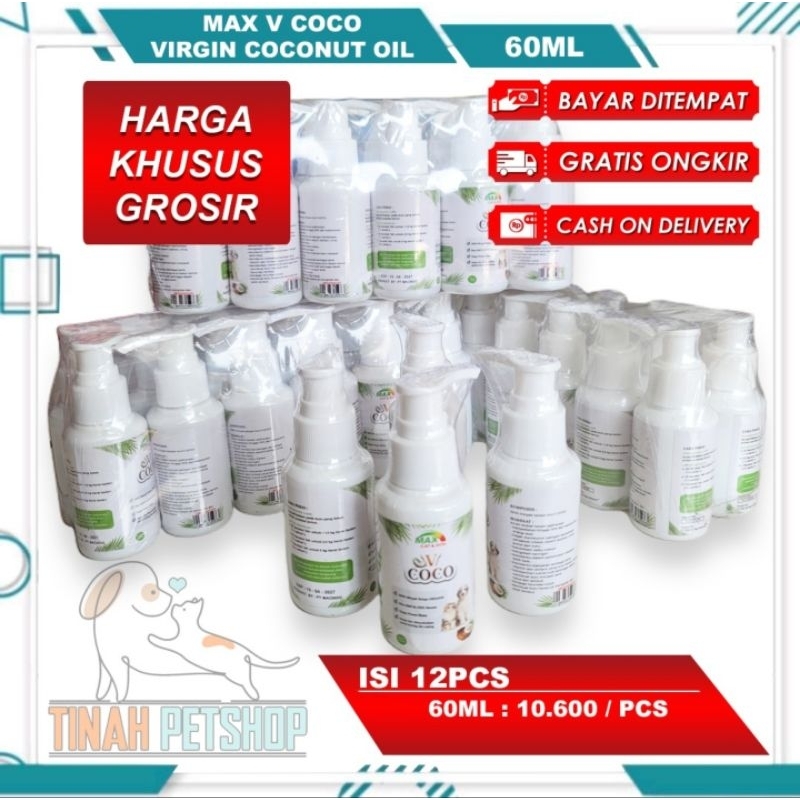 PETSHOP GROSIR MAX VCOCO 60ML Minyak Kelapa Untuk Kucing Anjing VCO