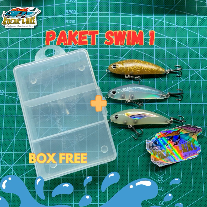 BOX FREE PAKET Lure Casting Hampala  / Kocak Lure / Umpan Casting Hampala Gacor / Swimmer Gluestick 
