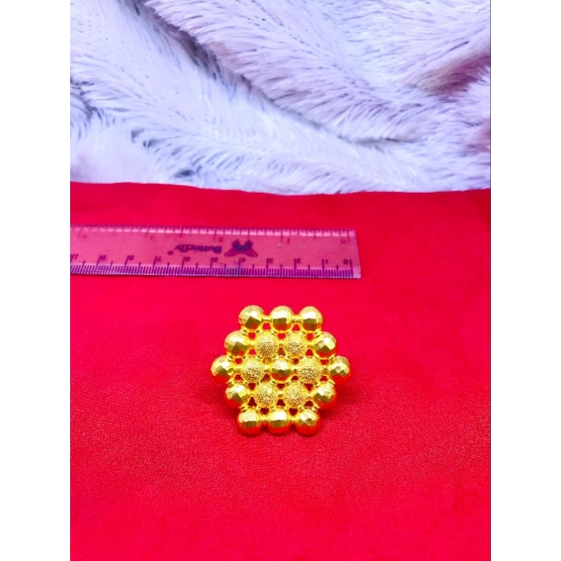 Cincin model segienam cewek elegan lapis emas 0474