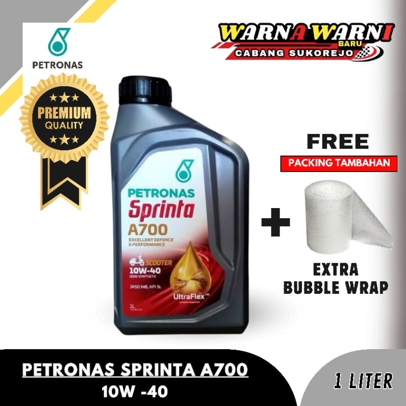 OLI MESIN MOTOR BEBEK 4Tak PETRONAS SPRINTA TIPE A700 10W40 1L ORIGINAL PETRONAS 100%