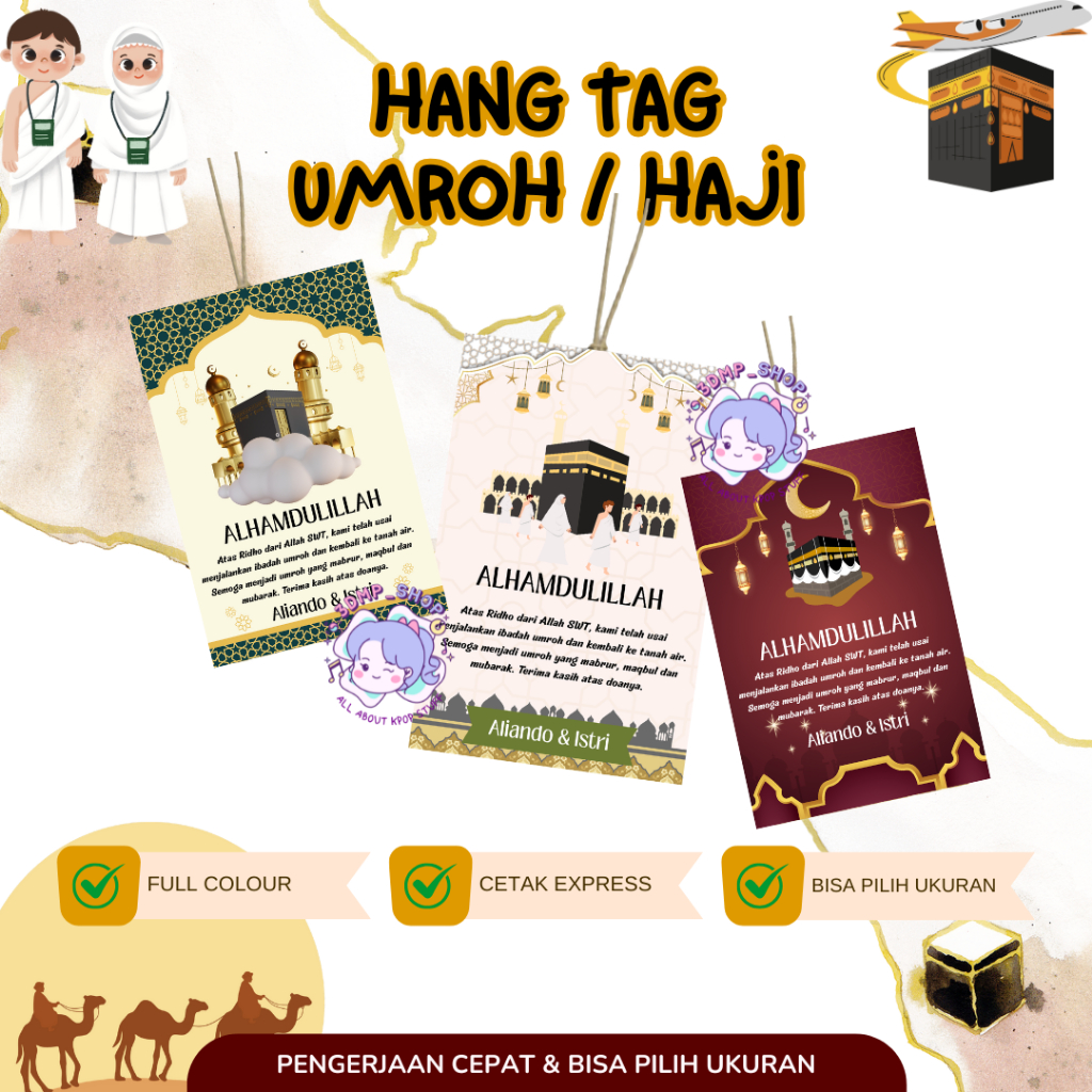 

Hang Tag Hangtag Label Umroh Haji Custom Request Nama