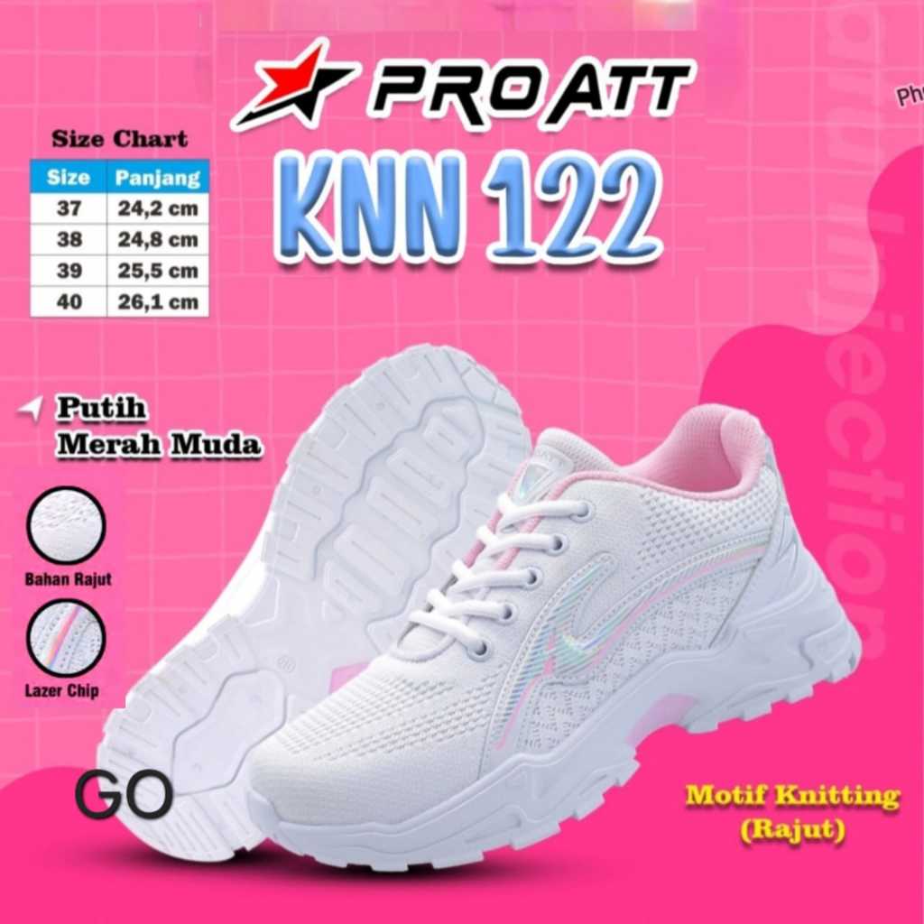 GoPro Sepatu PROATT & NEWERA RAJUT TALI SEPATU SNEAKERS WANITA INJECTION  Sepatu Wanita Olahraga Ket