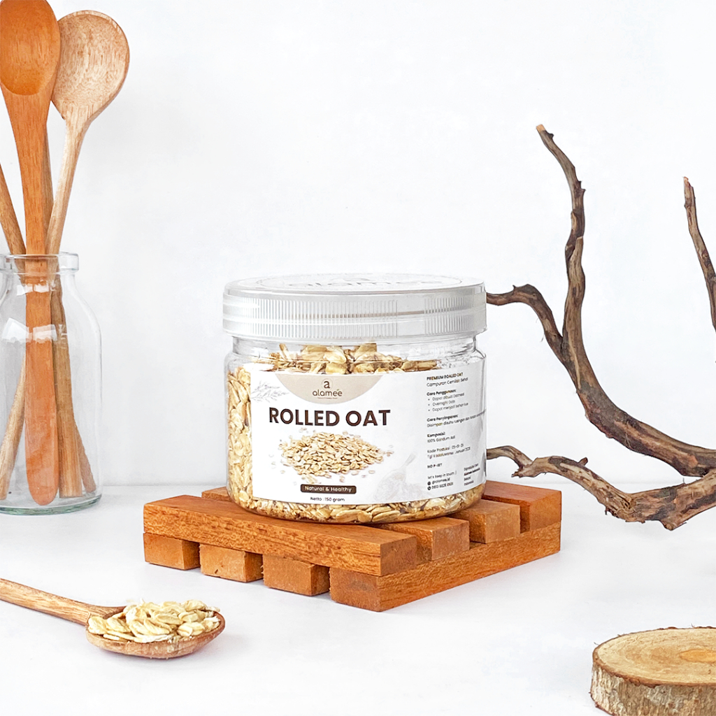 

ALAMEE Gantum Utuh Rolled Oat Biji Kasar Instan Oats Organik Sarapan Cemilan 150gr