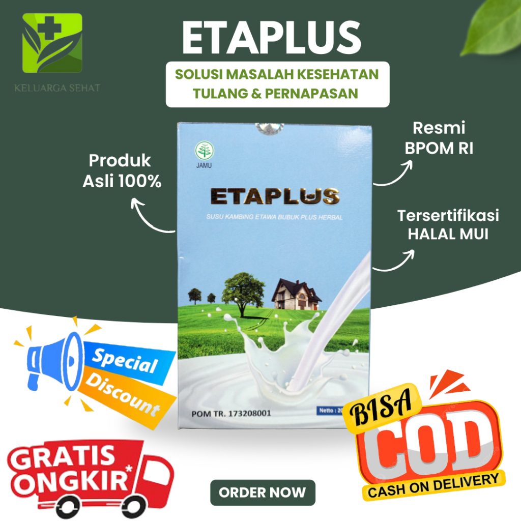 

ETAPLUS PLUS HERBALNYA SUSU KAMBING ETAWA | 100% ORIGINAL | BPOM | BISA COD