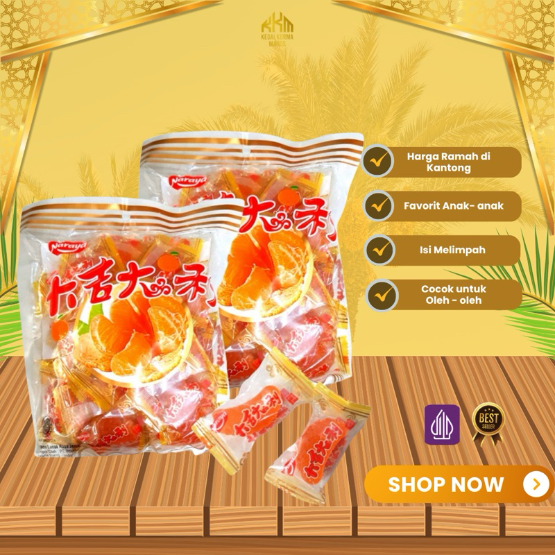 

Naraya Permen Jelly Jeruk Mandarin Orange Candy 500gram Halal BPOM Manisan Jely Rasa Jeruk