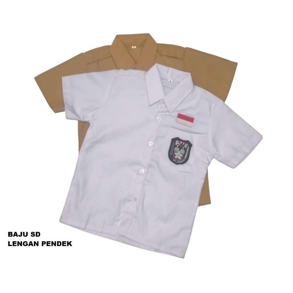 Seragam Sekolah SD - Baju Putih SD Lengan Pendek - Seragam Baju Putih Lengan Pendek SD MI