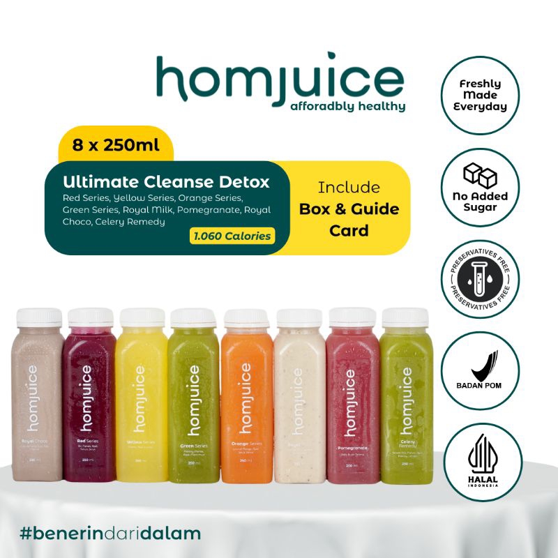 

Homjuice - Ultimate Cleanse Detox 8 x 250 ml (Cold-Pressed Juice/Jus/Detox)