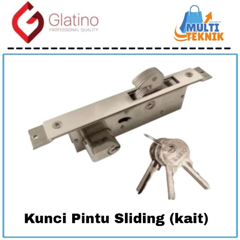 GLATINO Kunci Pintu Alumunium Kaca Sliding Geser Swing Model Kait