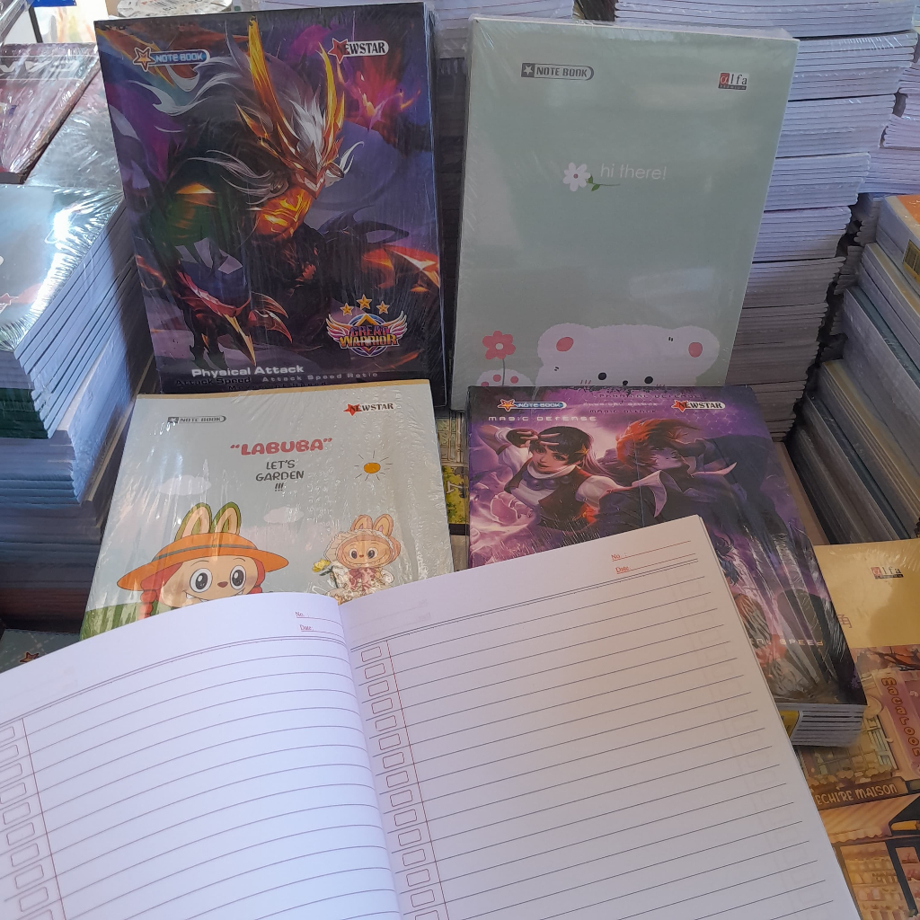 

1 pak Buku tulis 32 Lembar Alfa New Star motif labubu, kuromi, mobile legend 10 pcs buku tulis murah