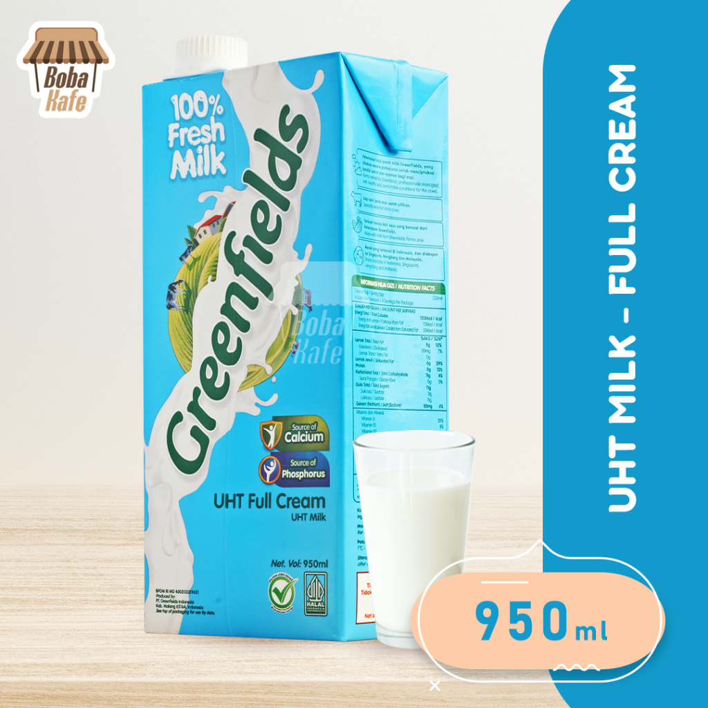 

Susu Greenfields UHT Milk Full Cream 950 ml - Susu UHT 950ml Lezat Bergizi dari Sapi Berkualitas Tinggi