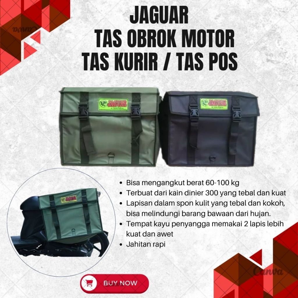 JAGUAR TAS OBROK MOTOR TAS KURIR / TAS POS / SRANDUL / RENGKEK MOTOR