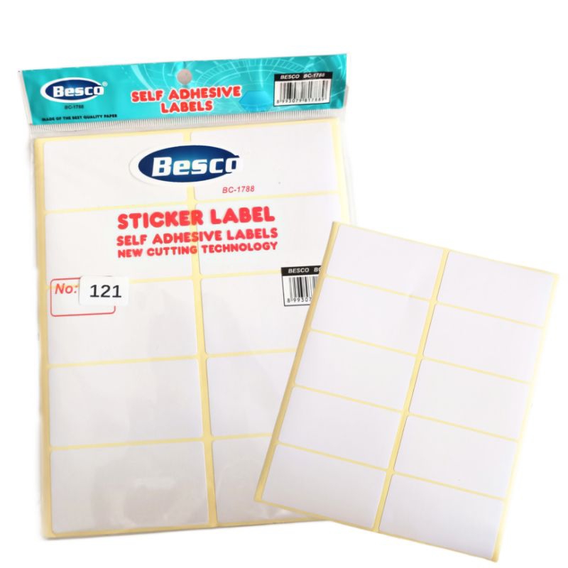 

Label Putih Besco No.121/Label Undangan/Label Kertas/Label Murah isi 7 lembar