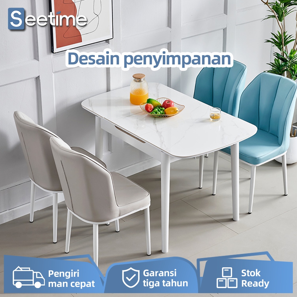 SEETIME- Meja Makan Marmer/Meja Makan yang Dapat Ditarik/Meja Makan Sederhana Modern/Meja Makan Kayu