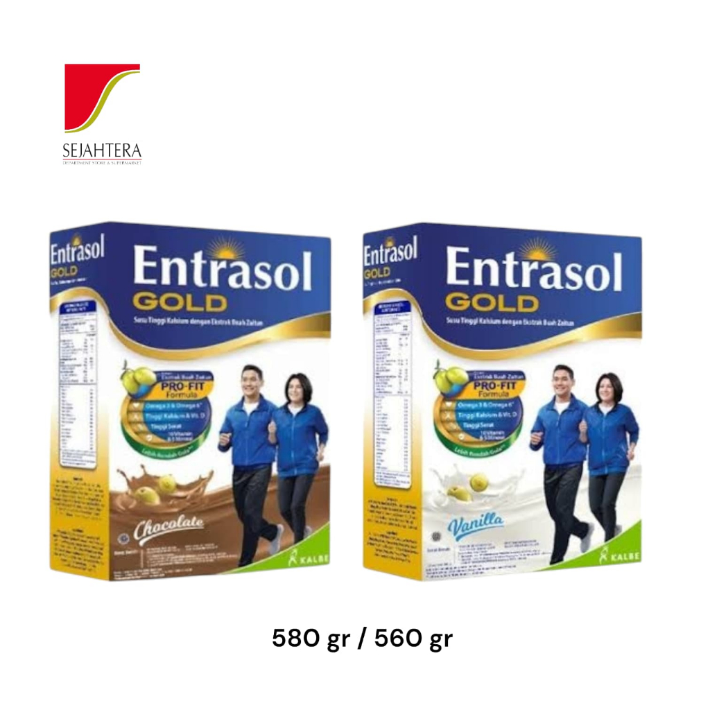 

Entrasol Gold Berbagai Rasa (Chocolate, Vanila, Plain) / Susu Lansia 580 / 560 gr BOX