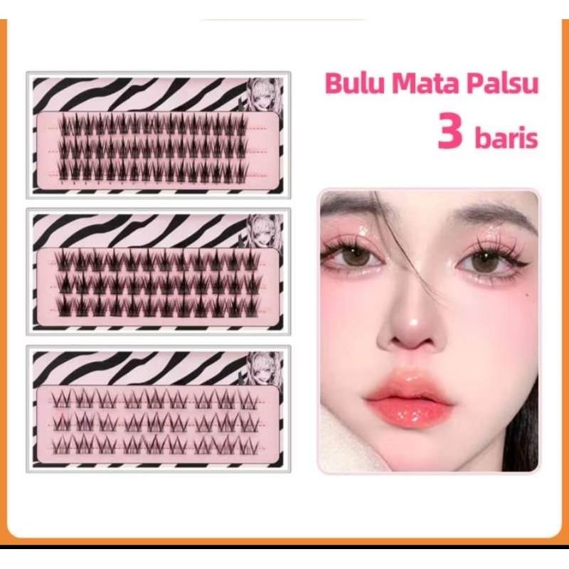 3 BARIS BULU MATA PALSU PREMIUM TANAM NATURAL EYELASH EXTENSION