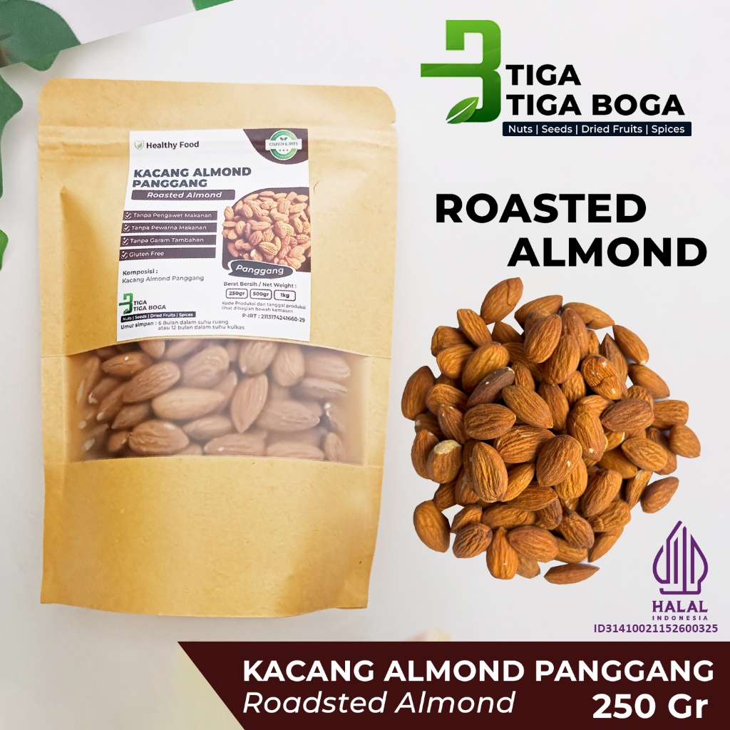 

Kacang Almond Panggang / Roasted Almond Nuts 250 Gram