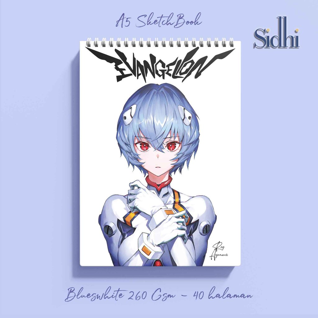

sidhi sketchbook premium A5 sotcover tema anime evangelion - rey hayanami