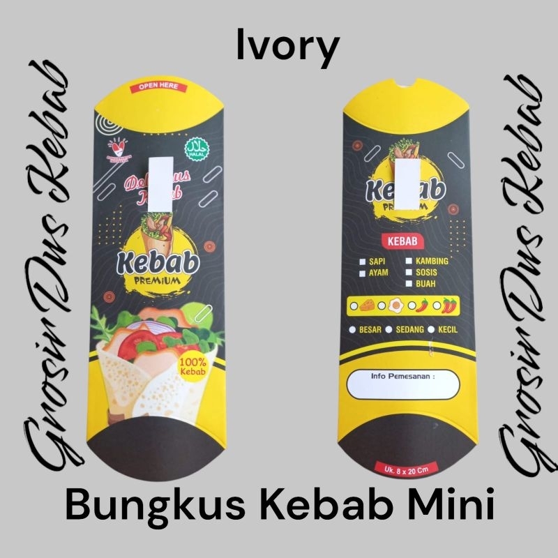 

[Grosir Dus Kebab]100 picis Dus kebab Mini Varian hitam uk.20x8
