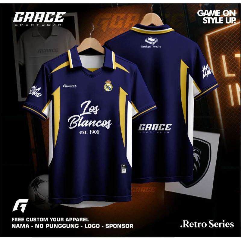 GRACE apparel  Jersey Hala Madrid fantasy retro vintage premium