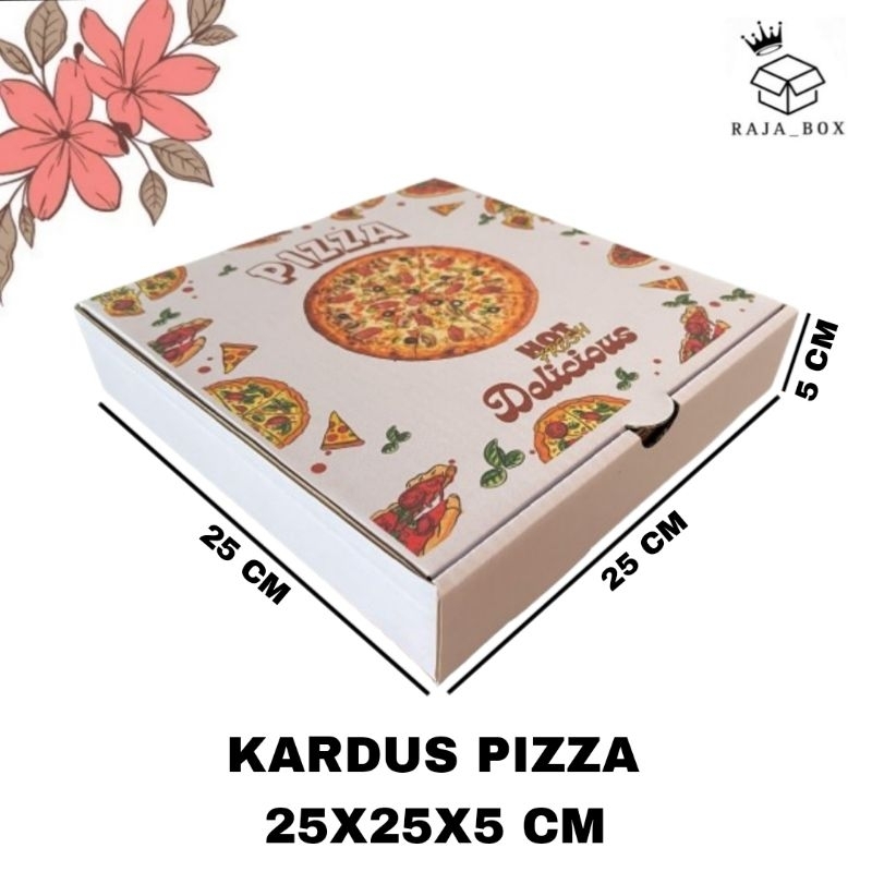 

Kardus Kemasan Pizza 25x25x5 Motif/Cetak Custom Kemasan