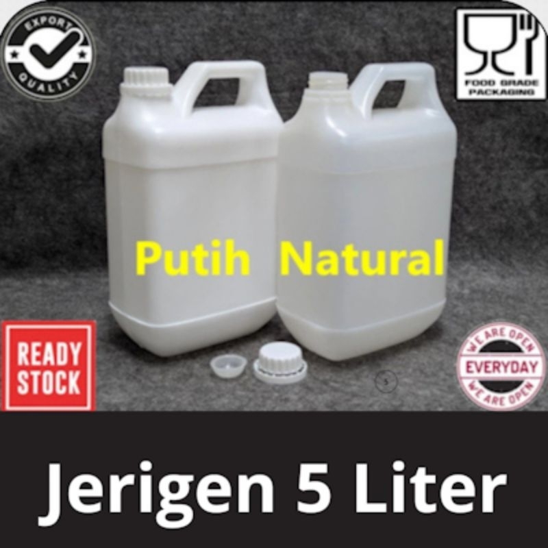 Jerigen Plastik/5 Liter/Natural/Putih