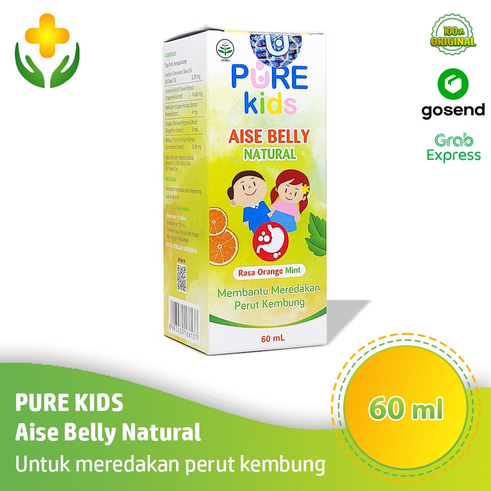 Pure Kids Aise Belly Natural Sirup 60 ml - Obat Kembung Anak
