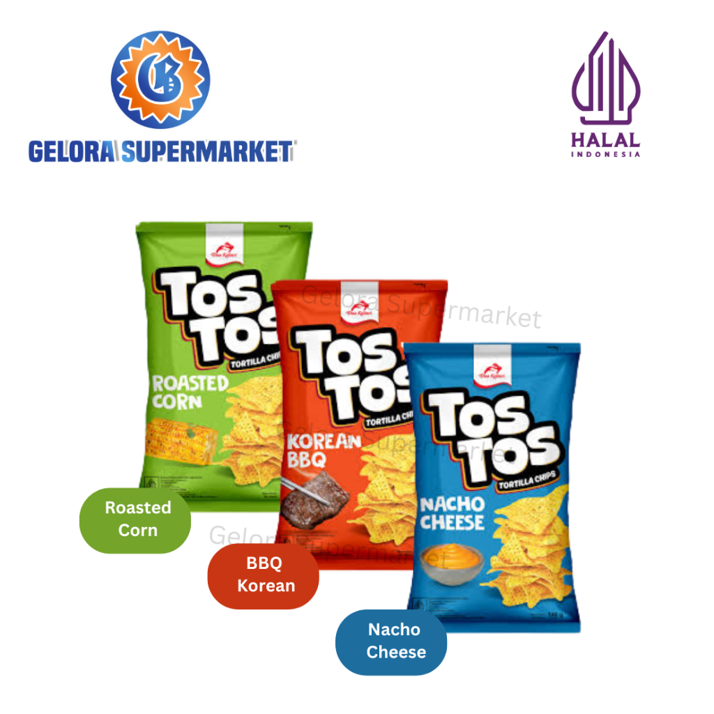 

Tos Tos Tortilla Chips 145 Gr- Gelora Supermarket
