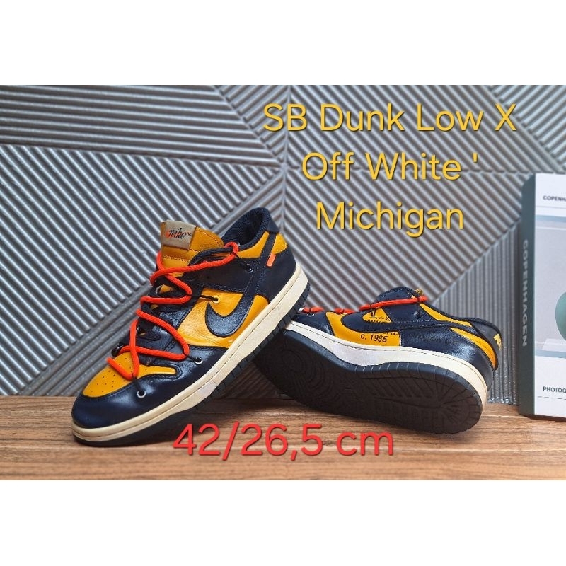 N1ke SB Dunk X Off White 'Michigan', size 42 insole 26,5 cm