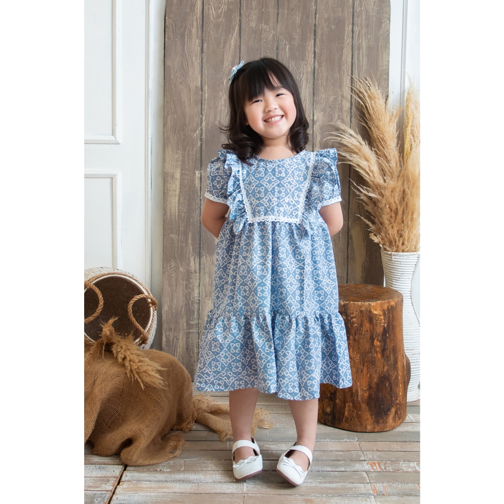 Dress Batik Anak | Dress Anak Perempuan | Batik Anak Modern | Keiko dress batik anak pesta sekolah d
