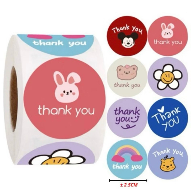 

stiker thank you 500 pcs stiker terima kasih 1 roll