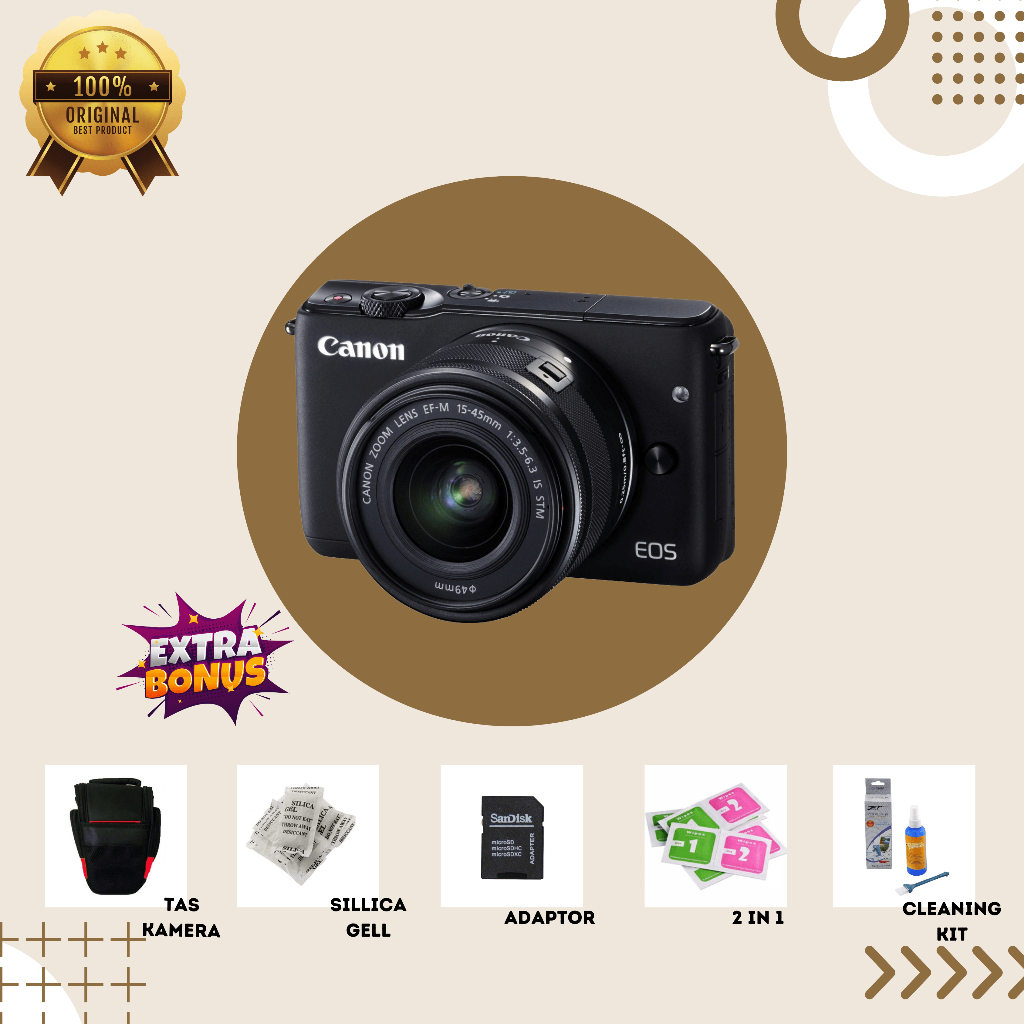 [KAMERA MIRRORLESS] CANON EOS M10 BLACK MULUS SECOND BERGARANSI ORIGINAL