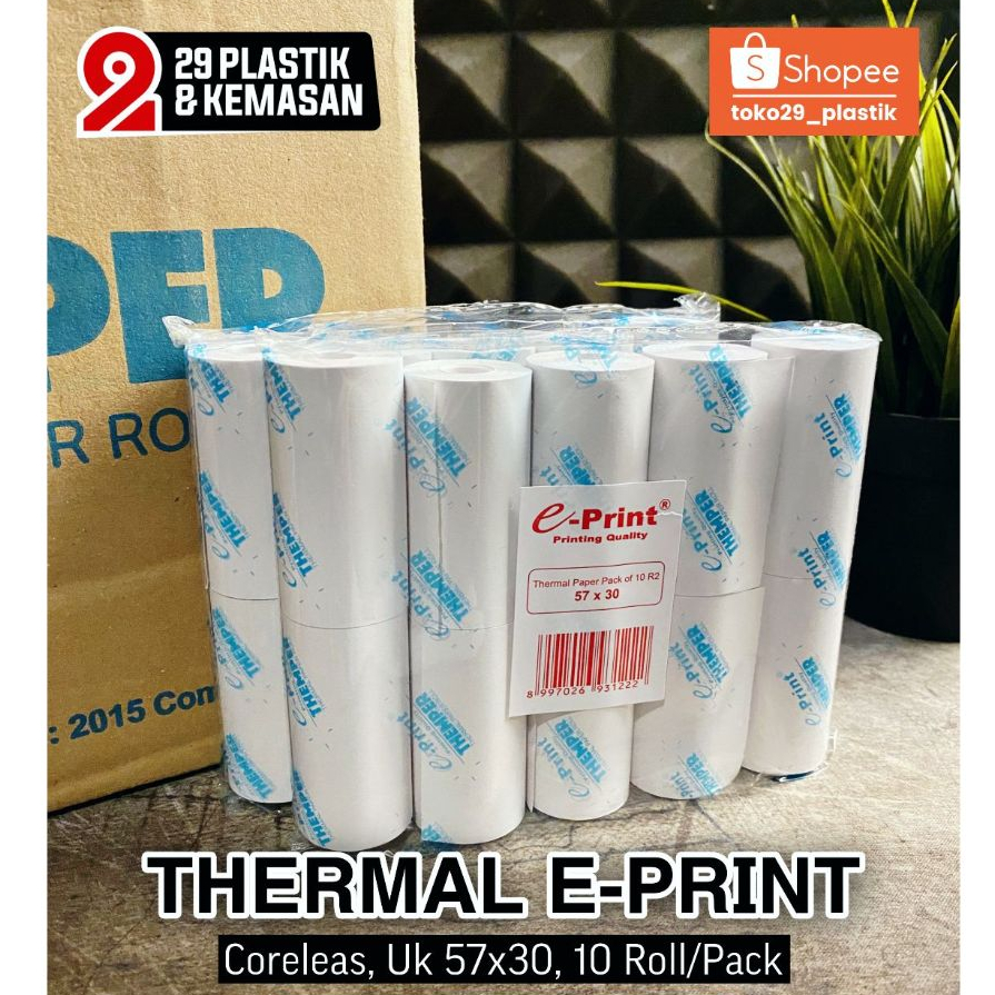 

E-Print Kertas Thermal / Kertas Kasir 57x30mm (1 Pack isi 10 Roll)