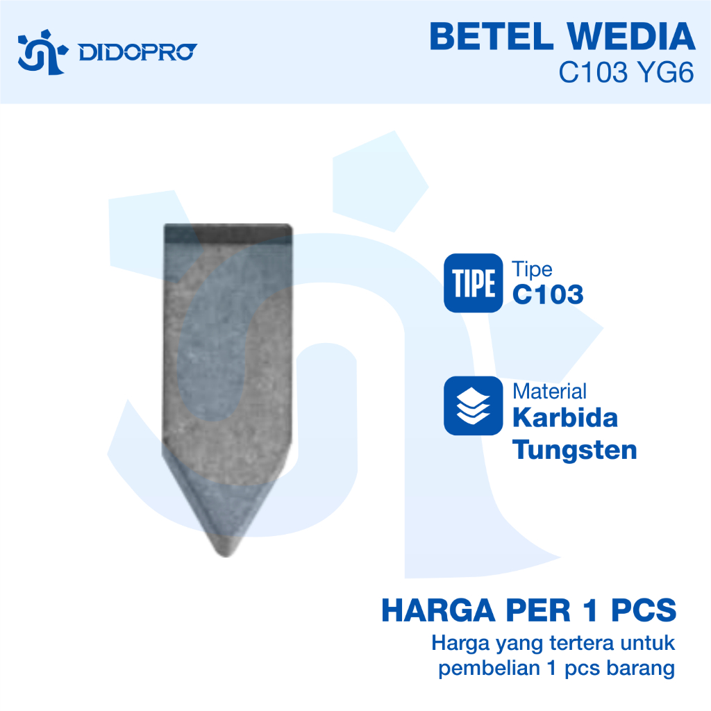 Mata Widia YG6 103/Betel Bubut Pahat / Mata Baja widia/ Betel widia