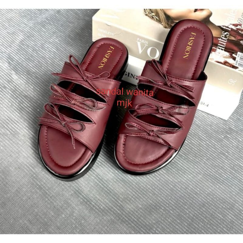Sendal Platform Wanita Slop Pita Terbaru 2025 Sandal Wanita Korean Style Empuk Kekinian Sandal Cewek