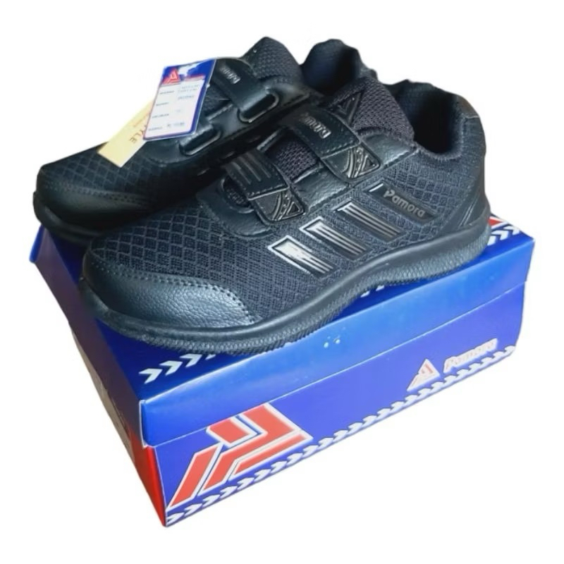 Armod Sepatu Sekolah Hitam Polos Sepatu Anak SD SMP Sepatu Pamora