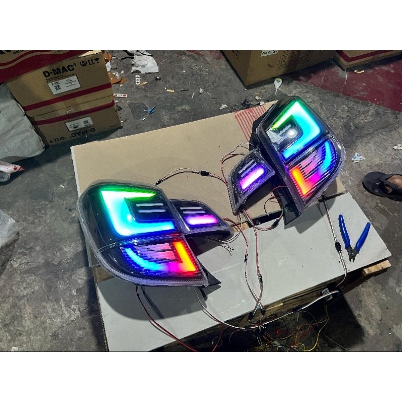 Stoplamp Agya Ayla 2019 full custom RGB Padlepop