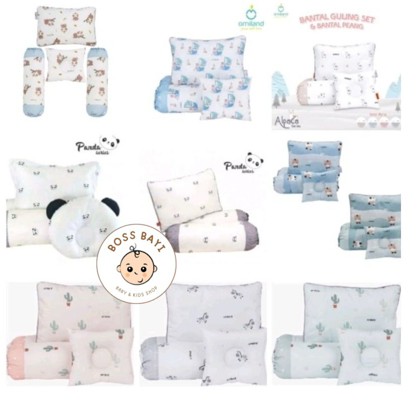 OMILAND - Set Bantal Guling Bayi + Bantal Peyang