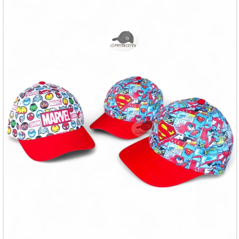 Topi anak karakter lucu superhero Superman Marvel topi baseball anak lucu