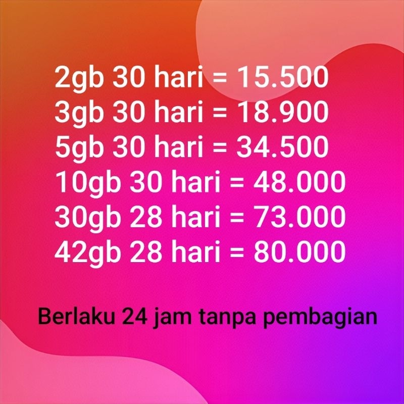 Kuota Tri Data Pure Bulanan Murah