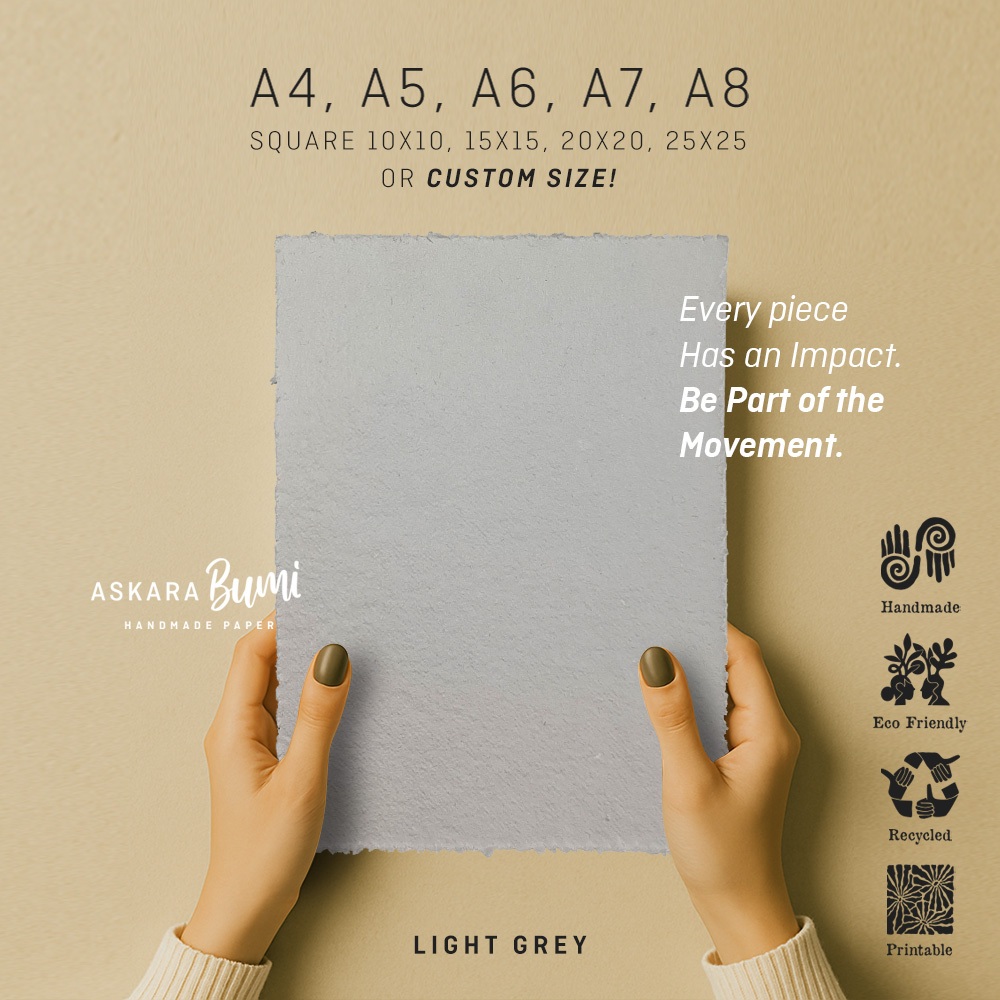 

Kertas Daur Ulang // Handmade // Ramah Lingkungan // eco friendly // Light Grey