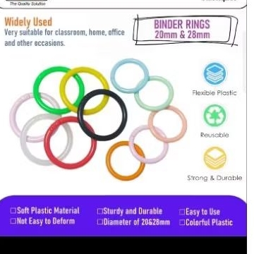 

Binder Rings Plastic 20mm / Plastik Binding O Ring Bulat Binder Buka Tutup Flash Card