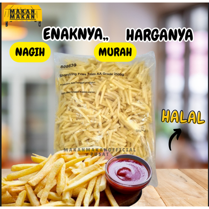 

Kentang Goreng Aviko Polos SHOESTRING CUT 7 mm @2.5kg tidak ancur