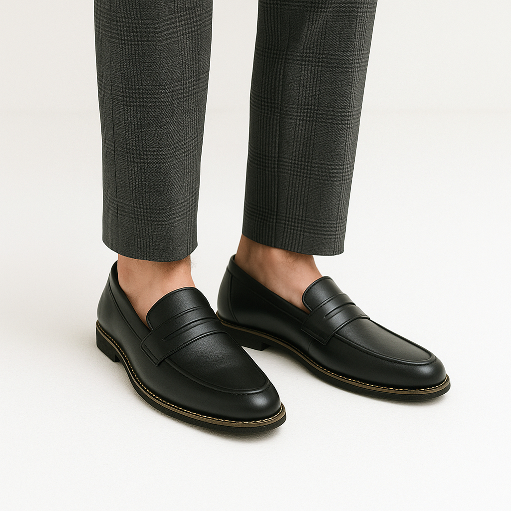 BIG SIZE 44 45 46 47 48 Sepatu Pantofel Formal Pria Kulit Hitam / Loafers Slip On