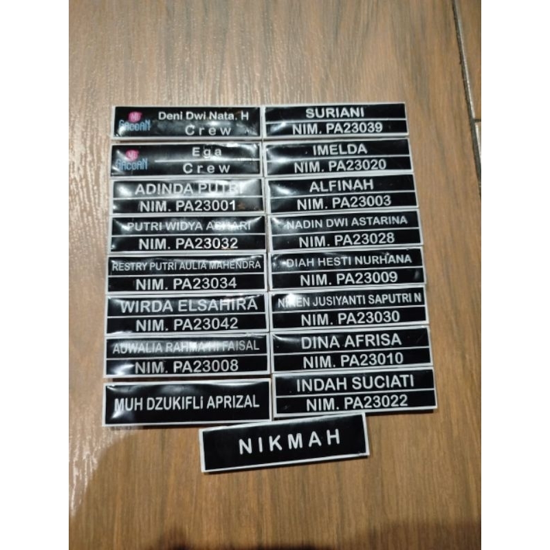 

NAMETAG MAGNET PAPAN NAMA