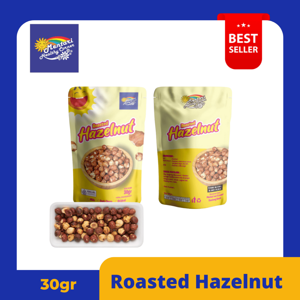 

Roasted Hazelnut 30gr / Kacang Hazelnut Panggang Travel Pouch Size 30gram