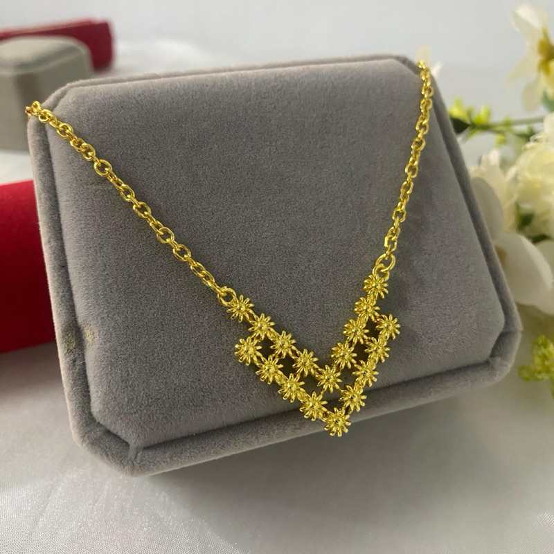 Kalung Emas Kw Super 24 Karat/Dilapisi kristal asli Bangkok.99,9% TERBUKTI AWET