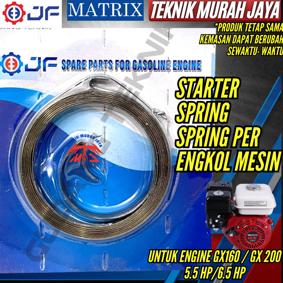 JF MATRIX Sparepart Starter Spring Mesin GX160 GX200 Rewind Starter Spring Per Pegas Engkol HONDA GX